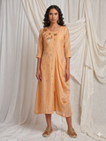Peach Draped Festive Kurta