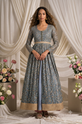 Blue Floral Festive Gown