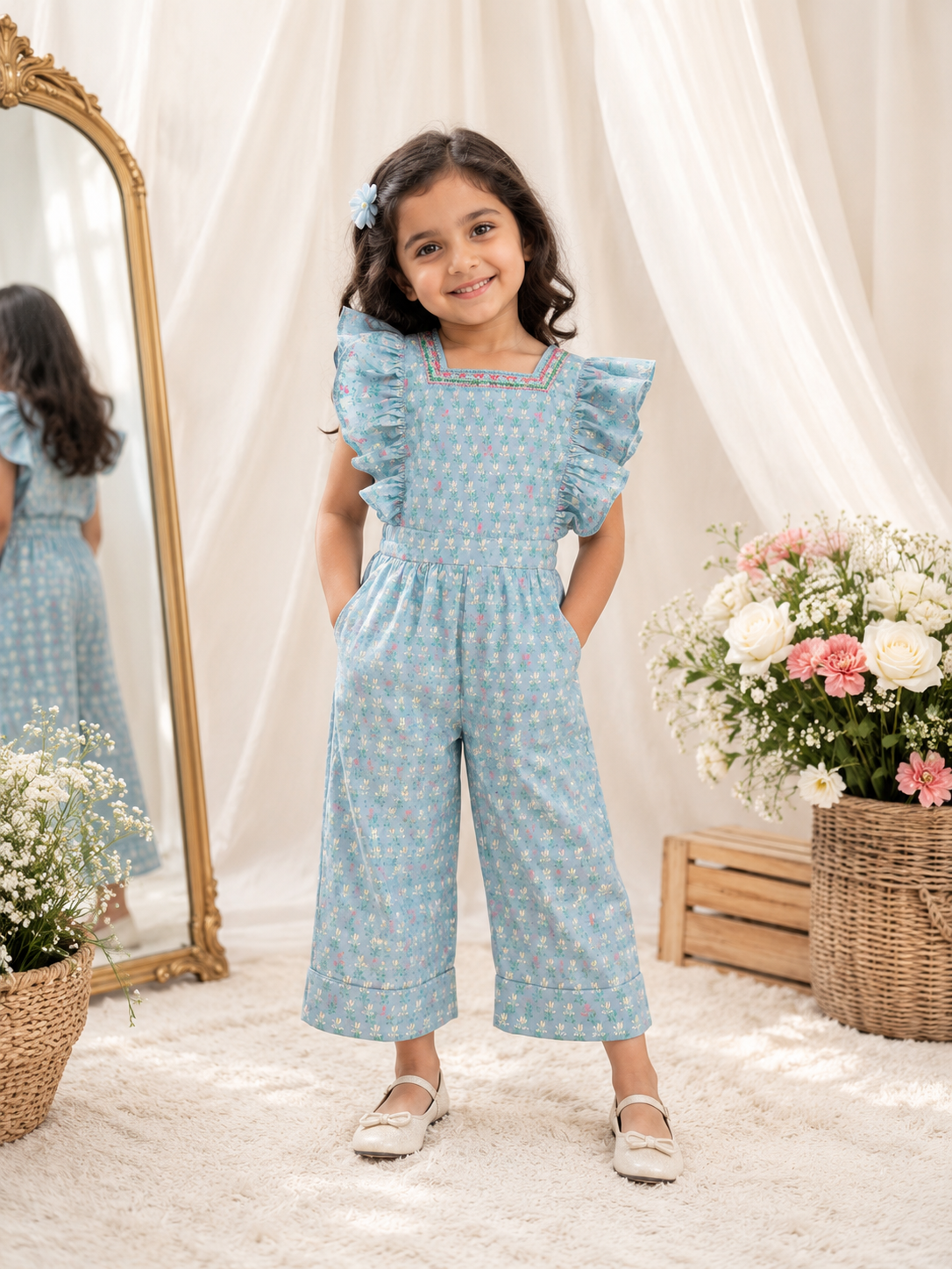 Sky Bloom Ruffle Jumpsuit
