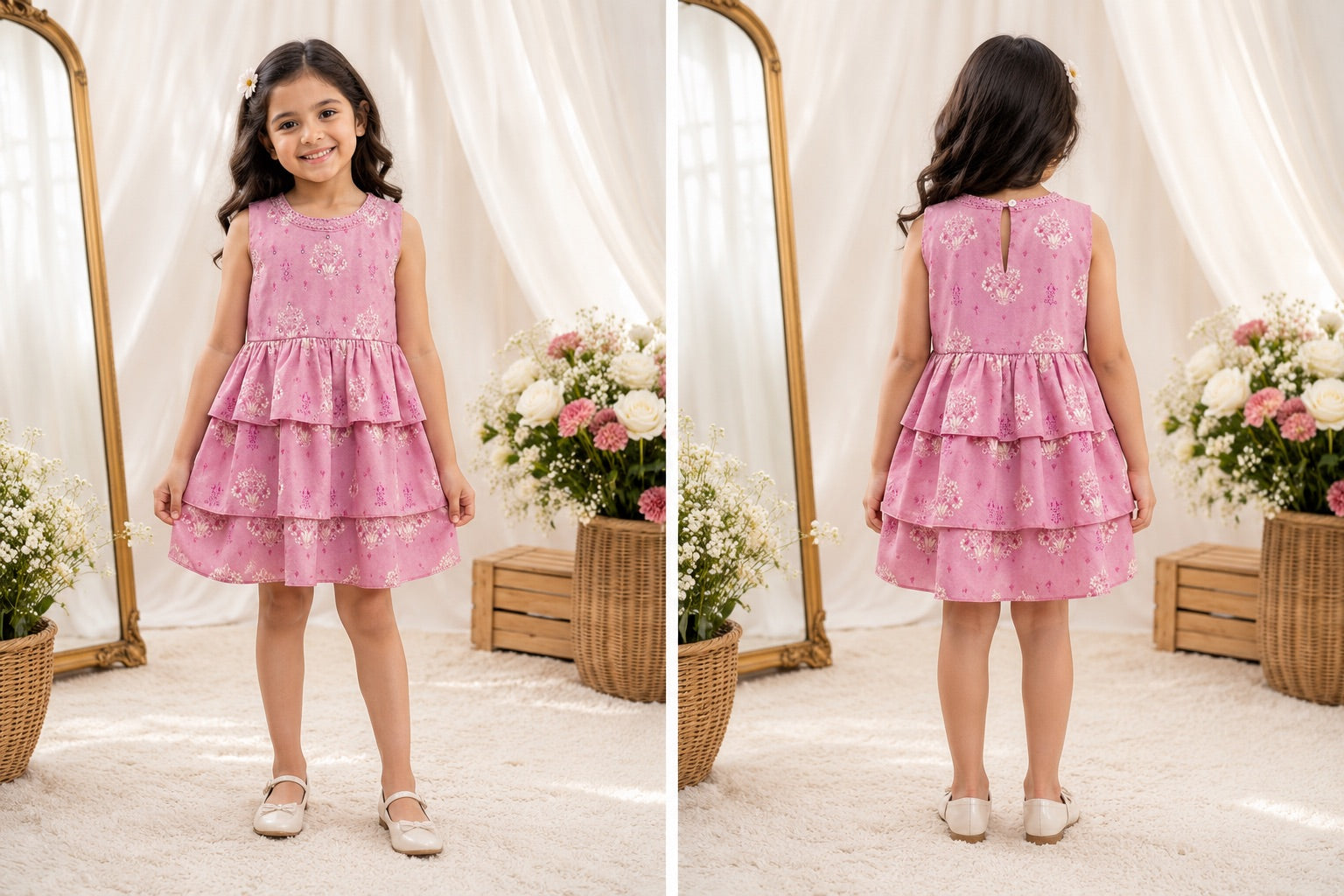 Blush Bloom Layered Festive Dress