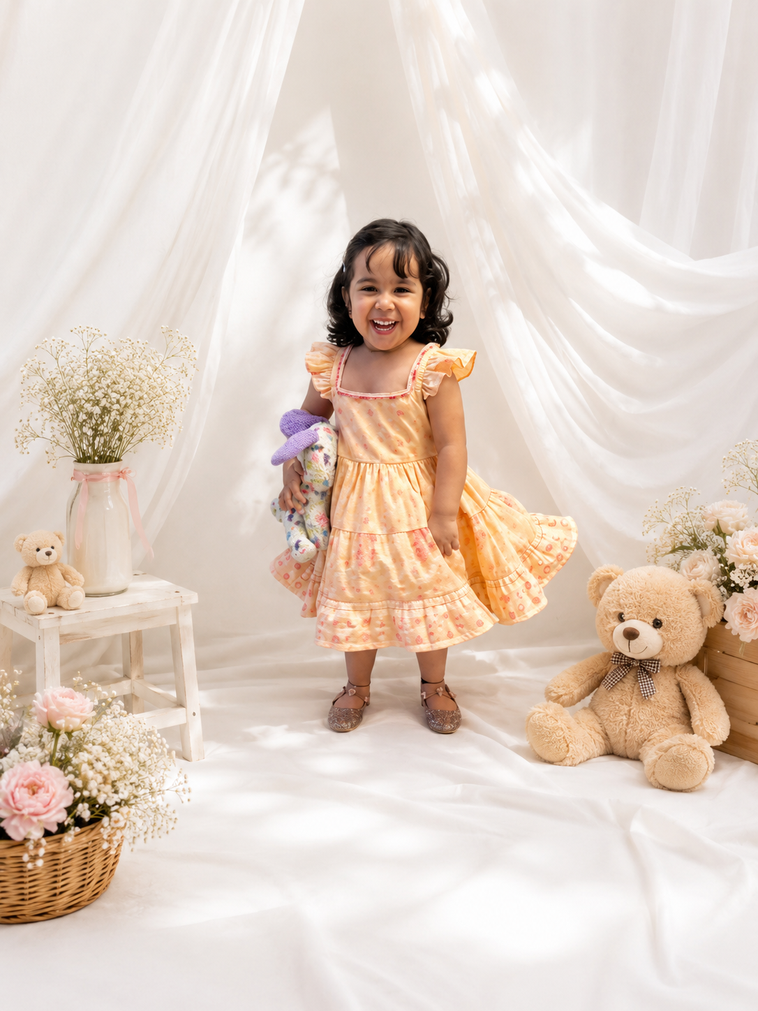 Peach Sunshine Tiered Dress
