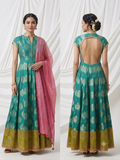 Teal Banarasi Anarkali