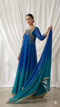Royal Blue Ombre Anarkali