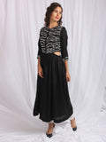 Black Ikat Dupatta Chanderi Kurta Set