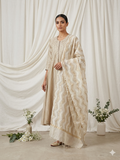 Ivory Chanderi Kurta Set with Zigzag Dupatta