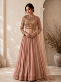 Rose Gold Bloom Embroidered Lehenga