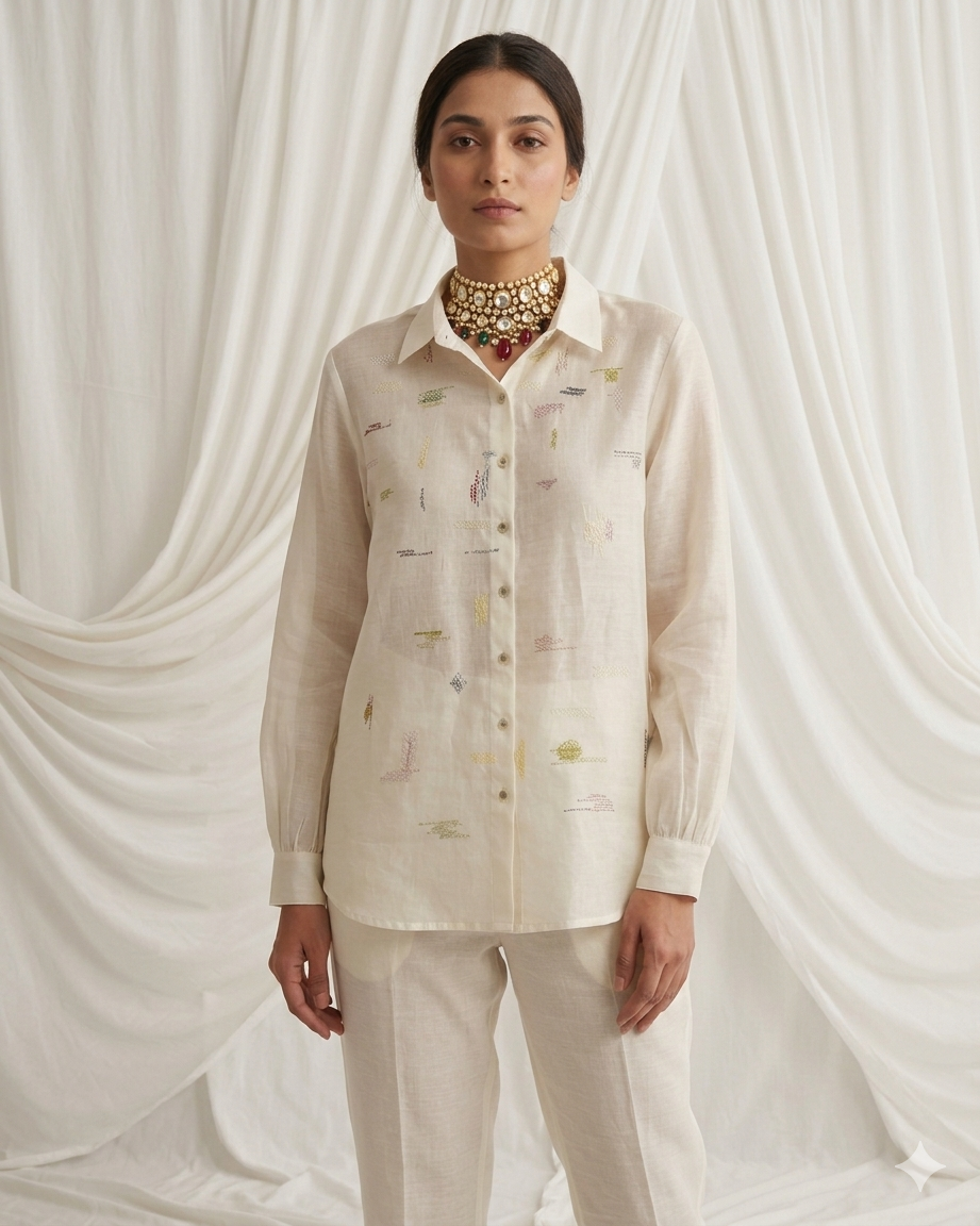 Ivory Artisan Linen Co-ord Set