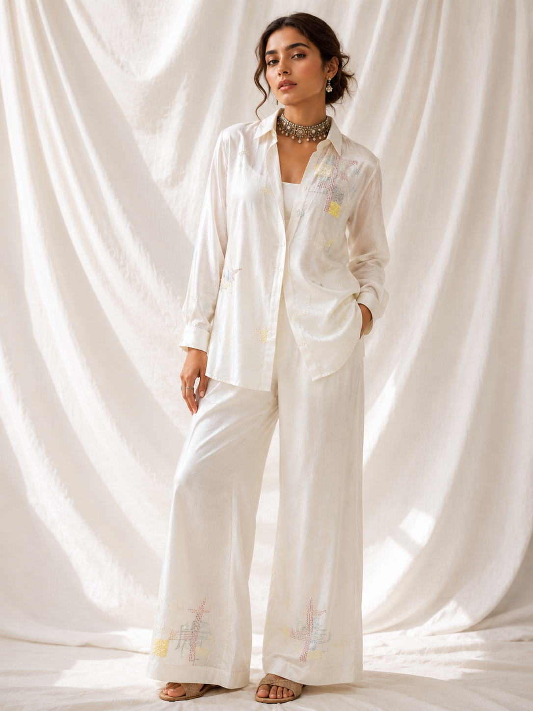 Ivory Artisan Shirt Co-ord Set