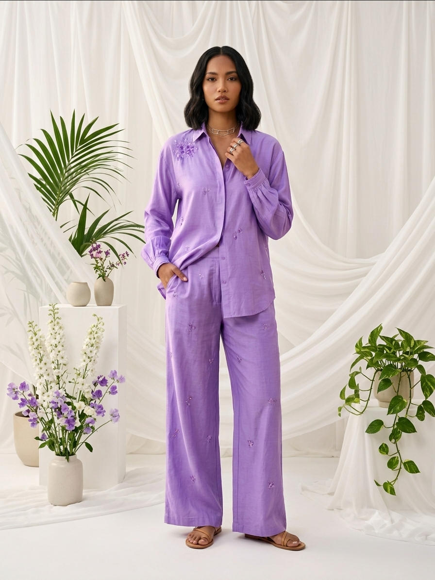 Ckh  Shirt Coord 8(1) Chanderi Co-ord Set
