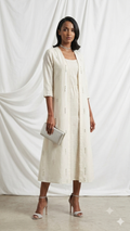 Ivory Embellished Jacket Dress