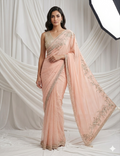 Royal Blue Embroidered Saree