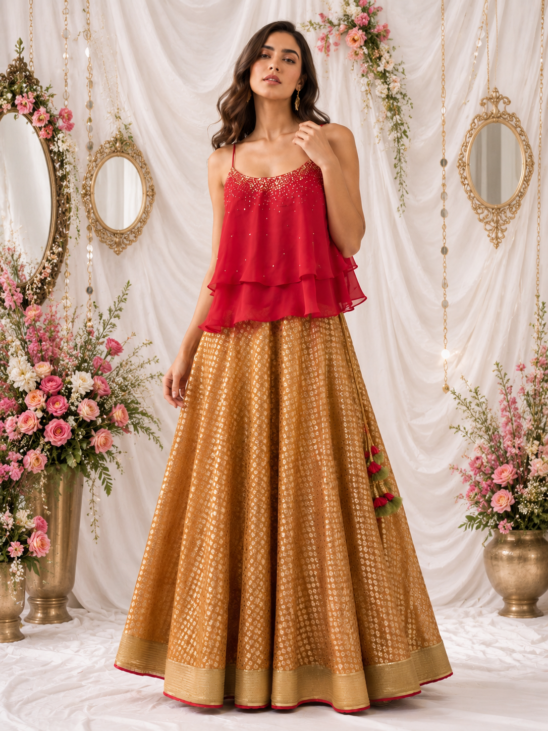 Royal Fuchsia Brocade Lehenga Set