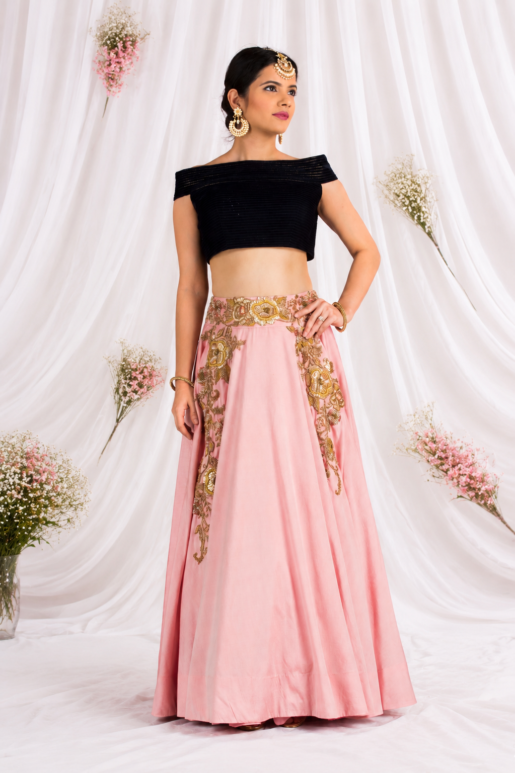 Azure Multitone Skirt Set