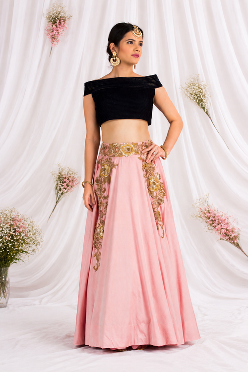 Azure Multitone Skirt Set