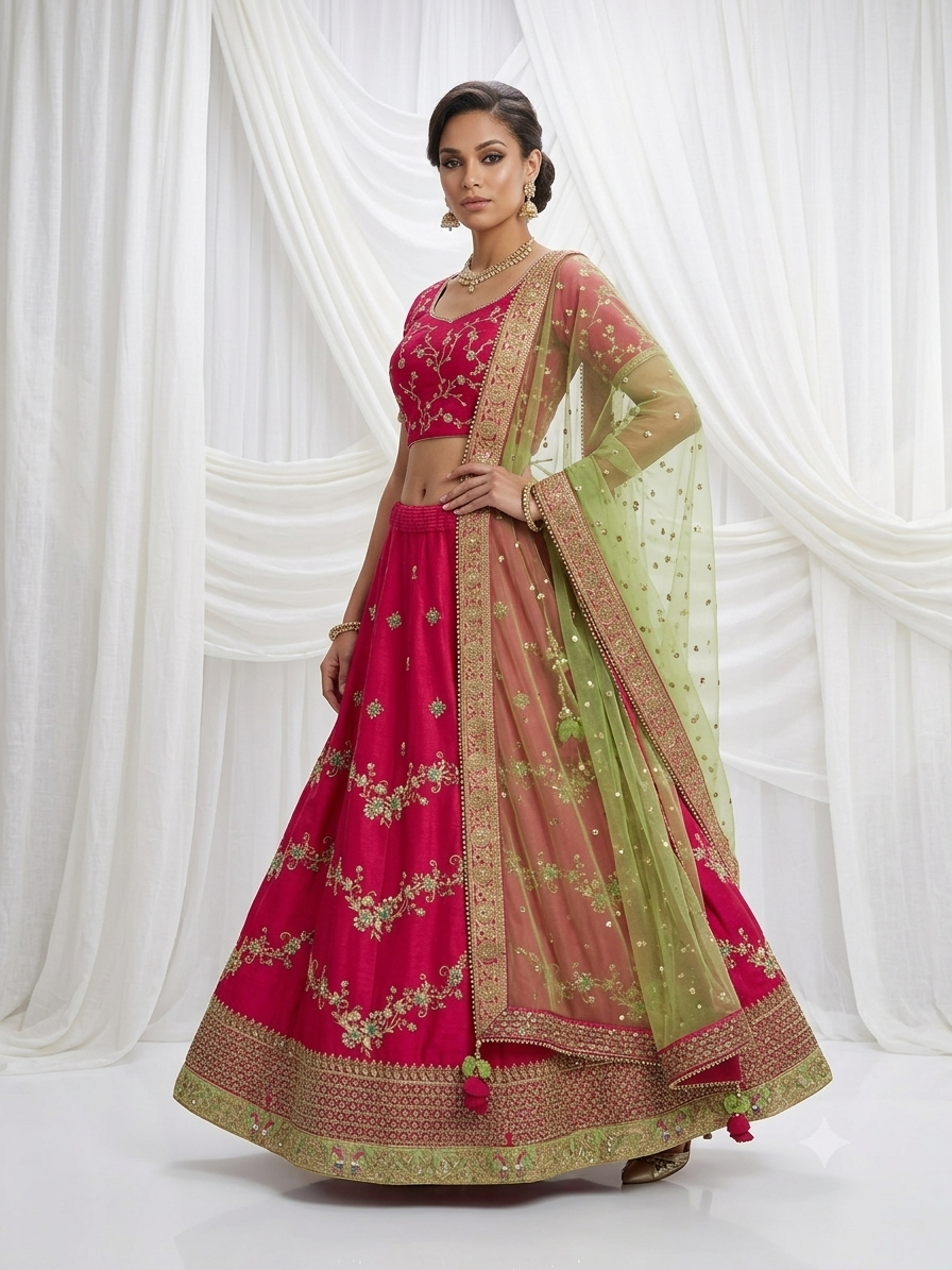 Royal Fuchsia Heritage Lehenga