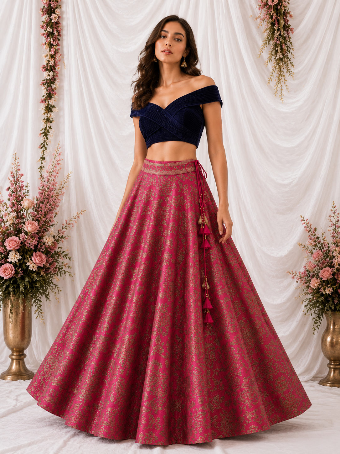 Scarlet Gold Festive Skirt Set