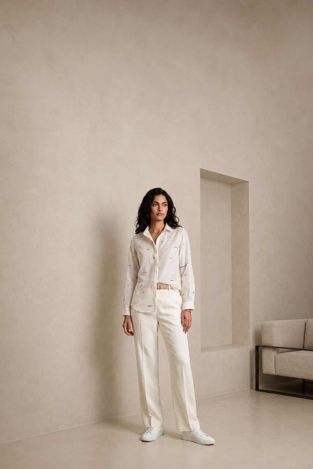Minimal Ivory Tailored Co-ord Set